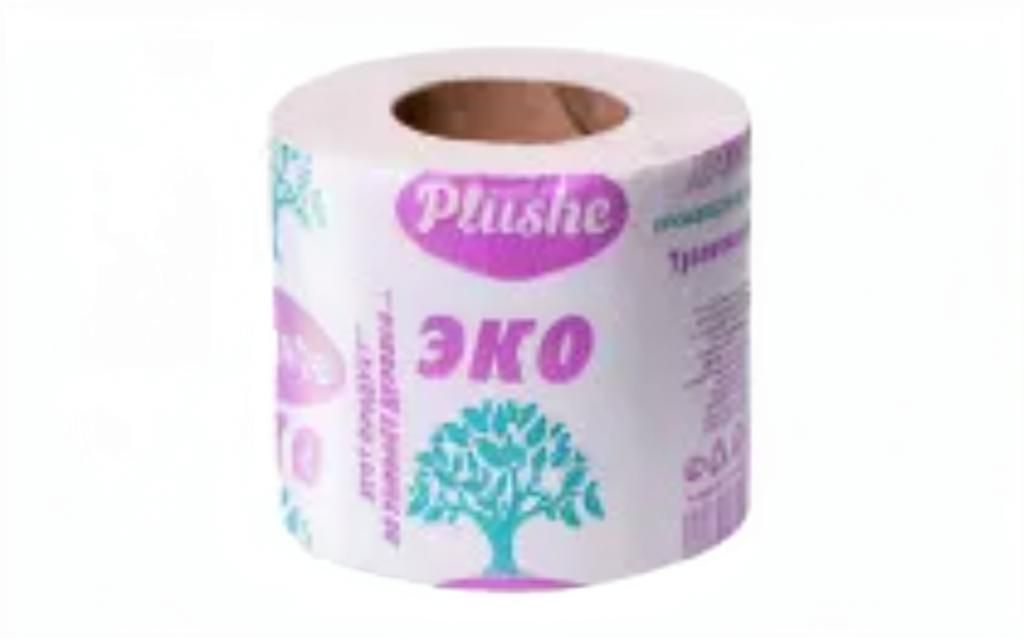 Бумага туалетная PLUSHE 1 сл. ECO серая (35м) /30/